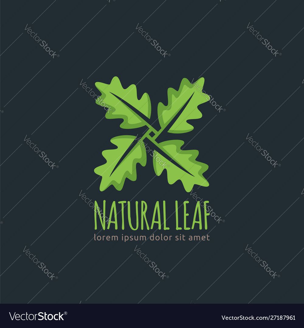 Natural Leaf Logo Design Template Easy Royalty Free Vector