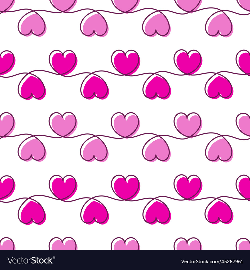 Seamless Pattern With Pink Hearts Royalty Free Vector Image