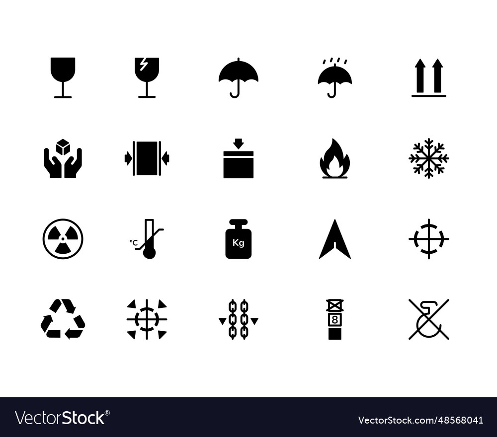 Packaging Symbols Set On White Background Vector Image