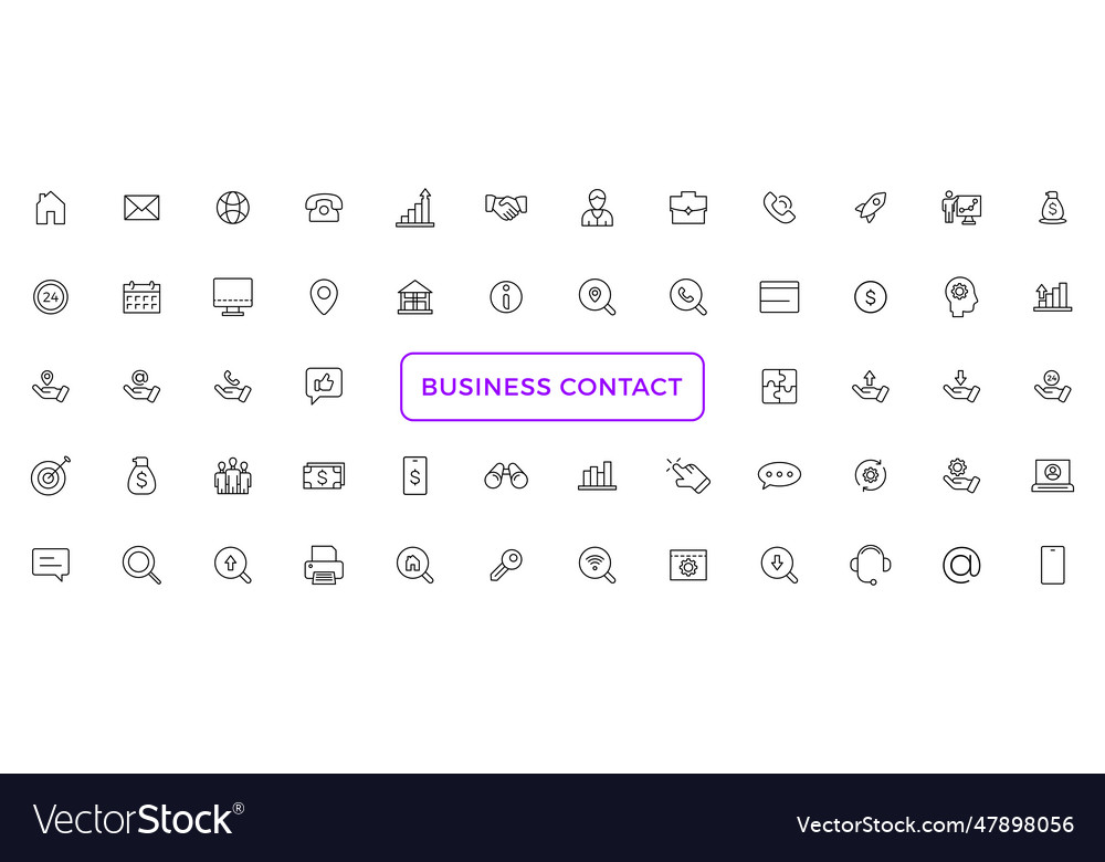 Business And Finance Line Icons Set Businessman Vector Image