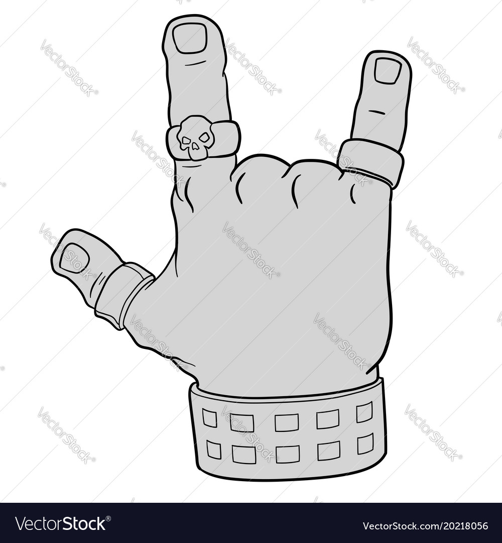 Hand In Rock Gesture Royalty Free Vector Image