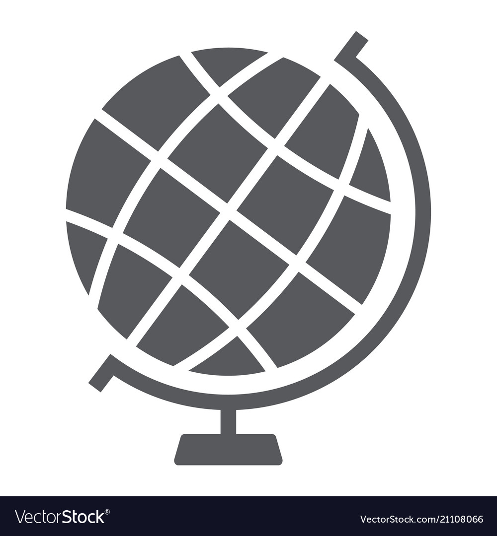 Globe Glyph Icon Earth And World Geography Sign Vector Image