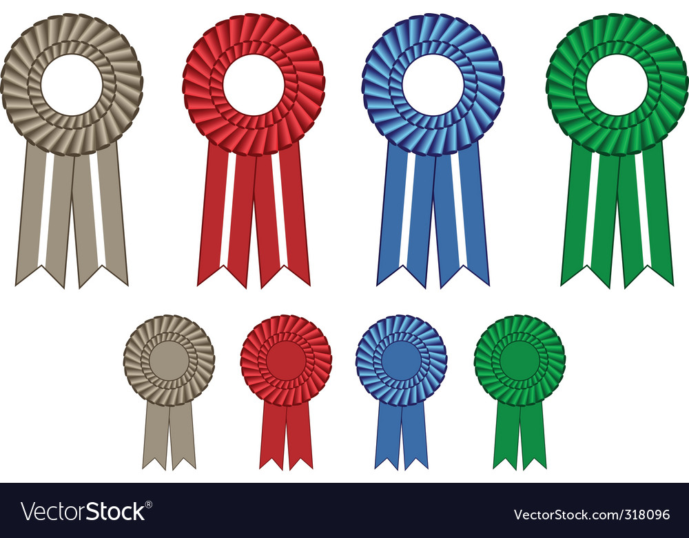 Ribbon Rosettes Royalty Free Vector Image VectorStock