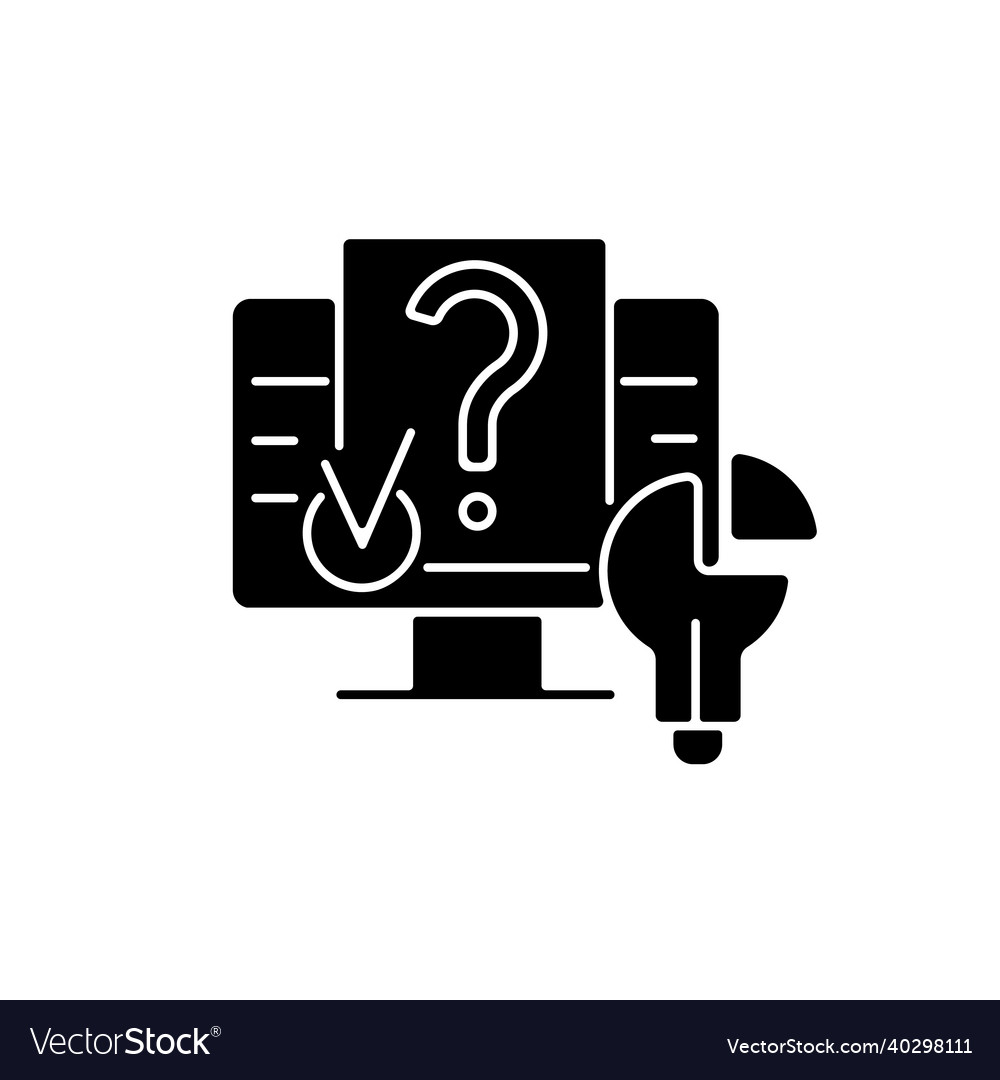 Digital Problem Solving Black Glyph Icon Vector Image