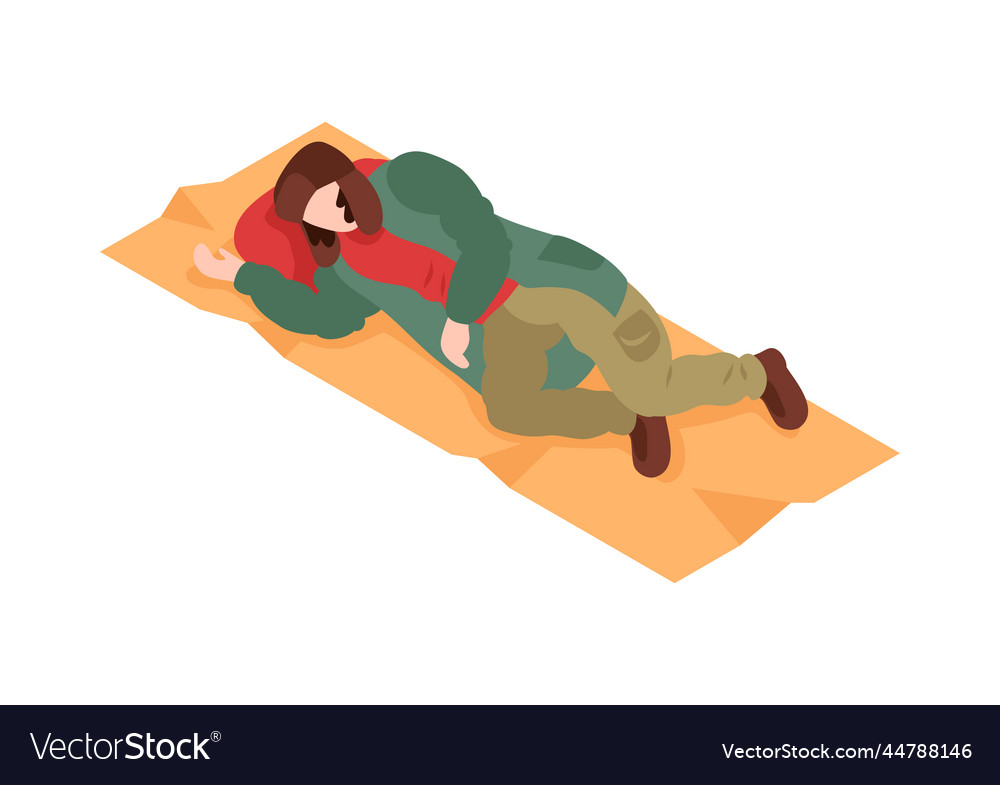 Isometric Homeless Person Royalty Free Vector Image