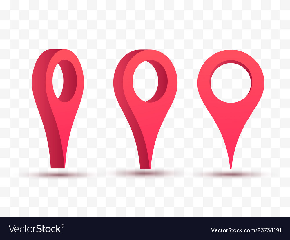 Pointers Set Of 3d Map Pins Royalty Free Vector Image