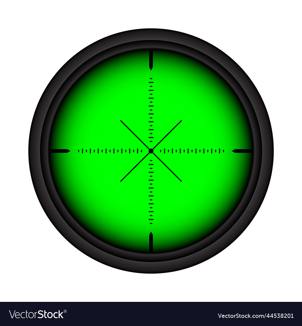 Weapon Night Sight Sniper Rifle Optical Scope Vector Image