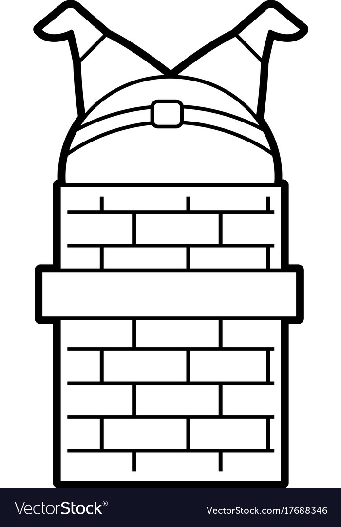 Santa Claus Stuck In Chimney On Roof Royalty Free Vector