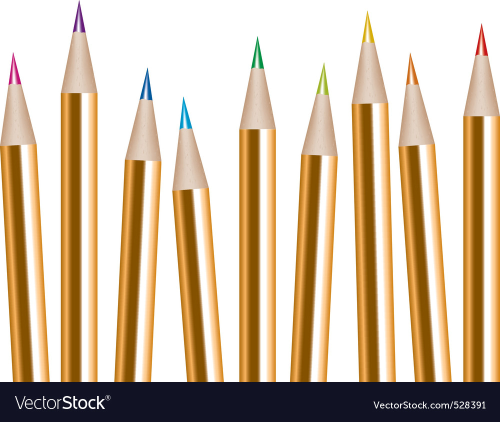 Bunch Of Colored Pencils Royalty Free Vector Image