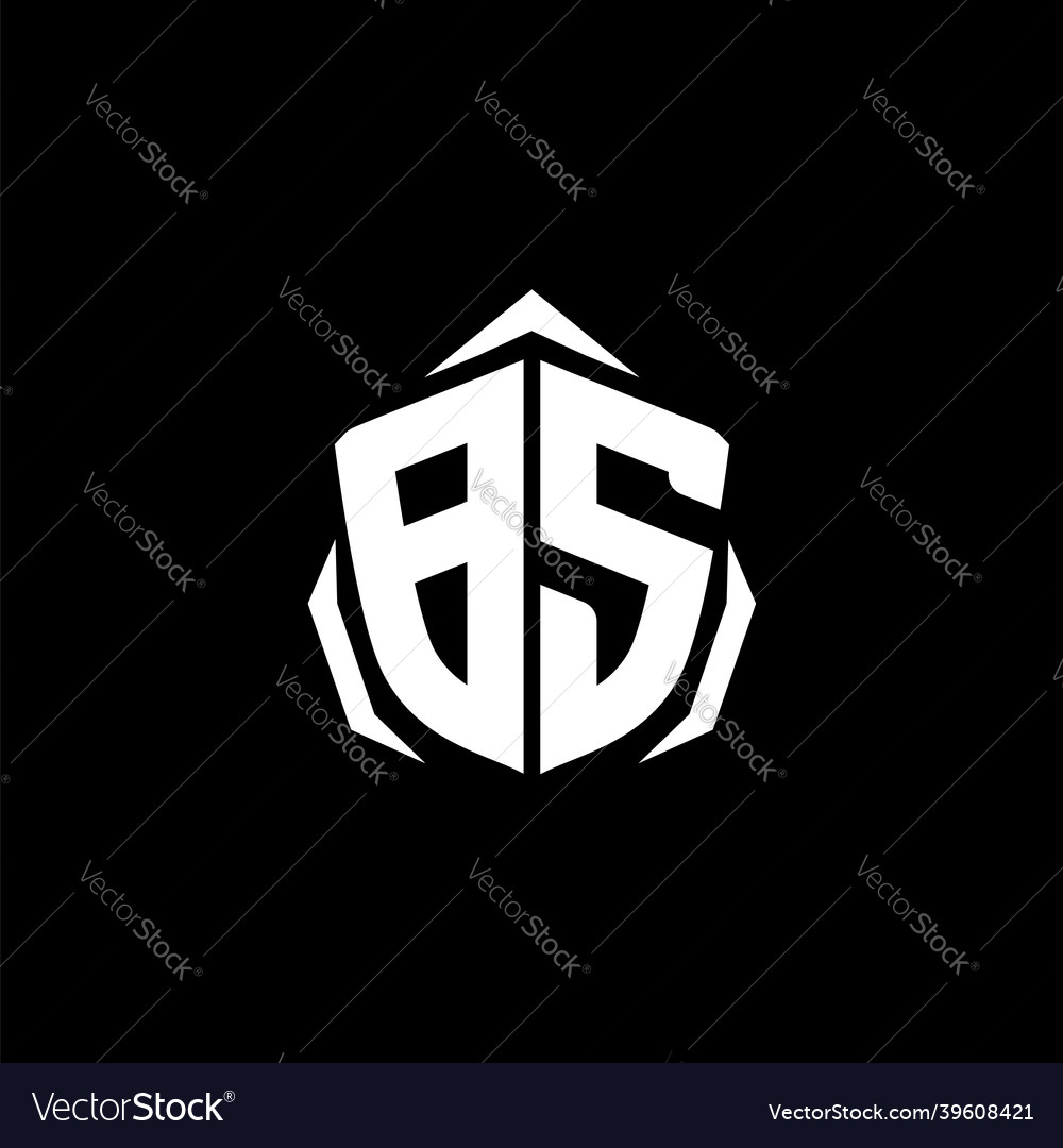 Bs Monogram Shield Shape Style Royalty Free Vector Image