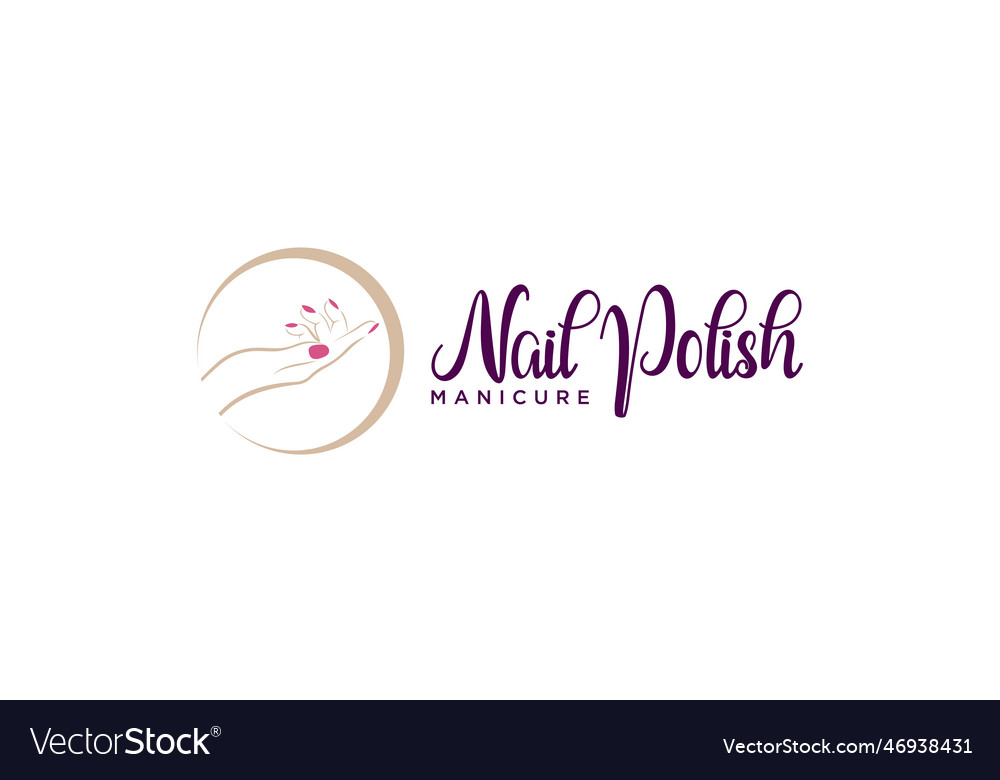 Nail Polish Logo Design For Women Beauty Salon Vector Image