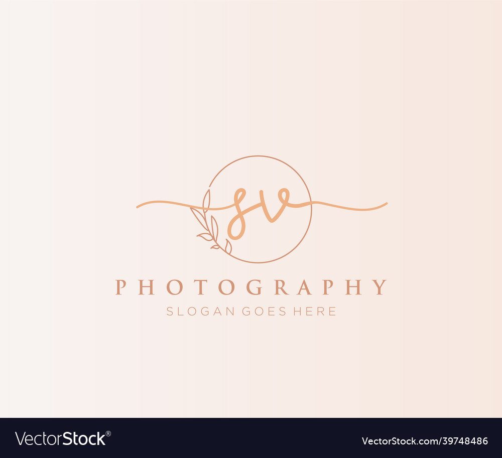 Initial Sv Feminine Logo Usable For Nature Salon Vector Image