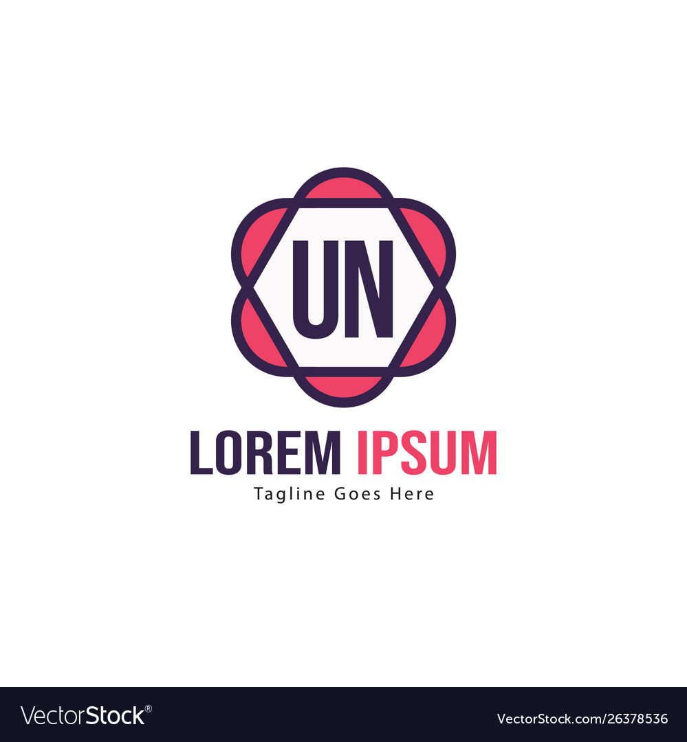 Un Letter Logo Design Creative Modern Letters Vector Image