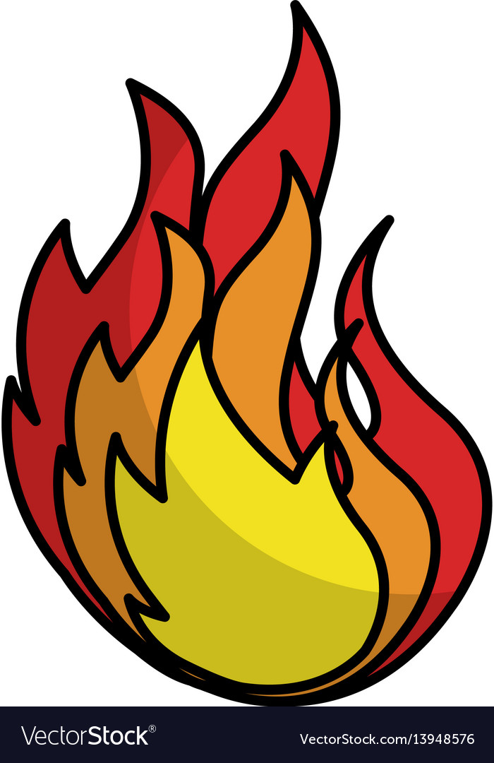 Fire Flame Isolated Icon Royalty Free Vector Image