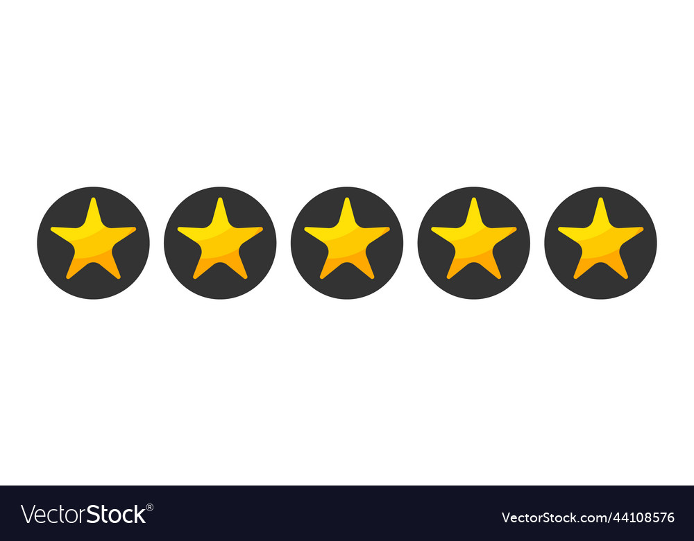 Five Stars Rating Button Royalty Free Vector Image