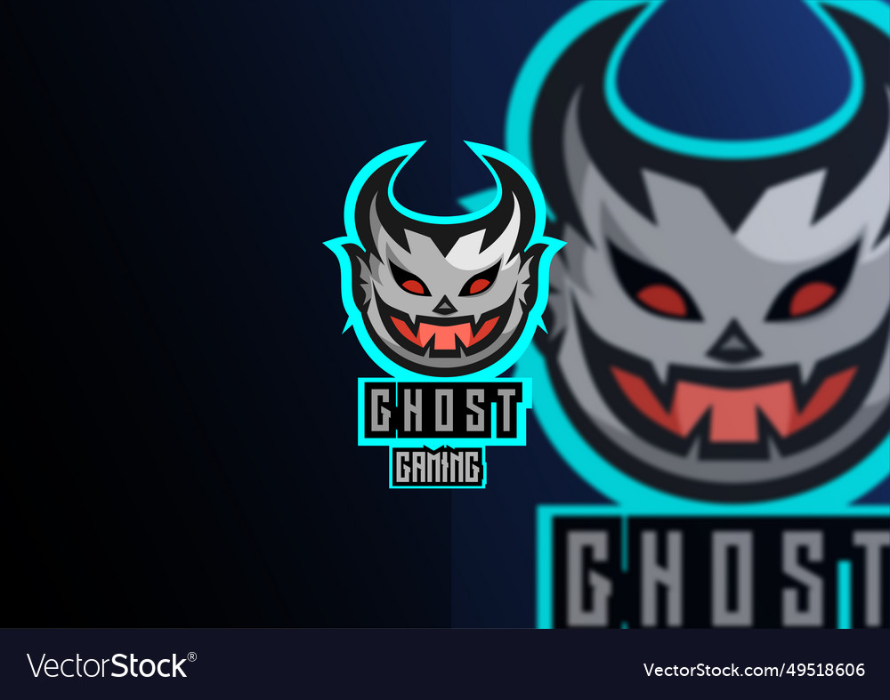 Ghost Gaming Logo Design Mascot Royalty Free Vector Image