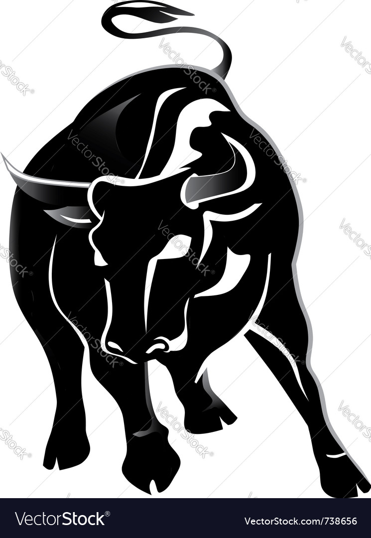 Black Bull Royalty Free Vector Image VectorStock