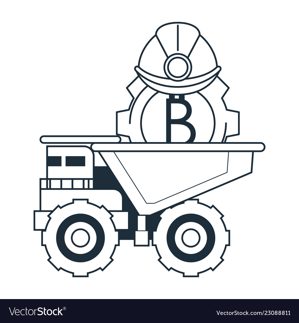 Bitcoin Mining And Investment Black White Vector Image