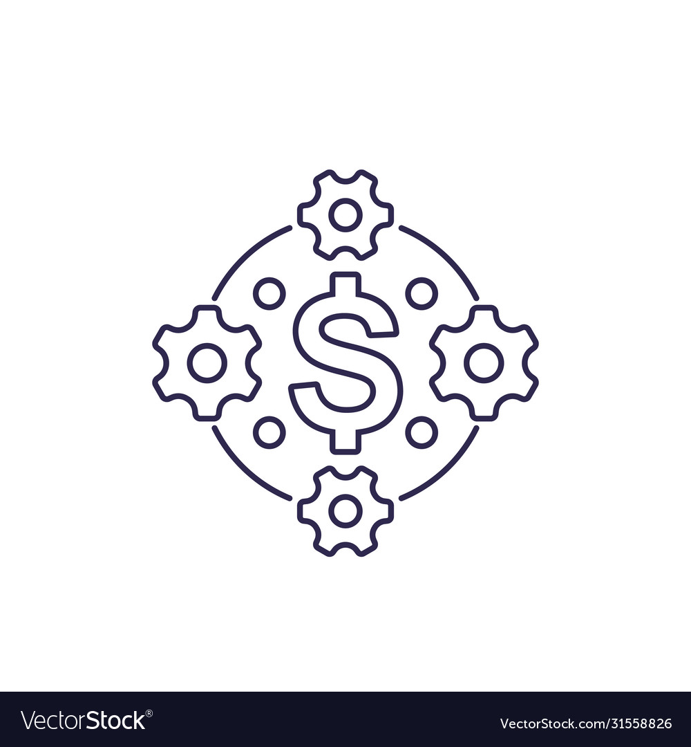 Cost Optimization Efficiency Line Icon Royalty Free Vector