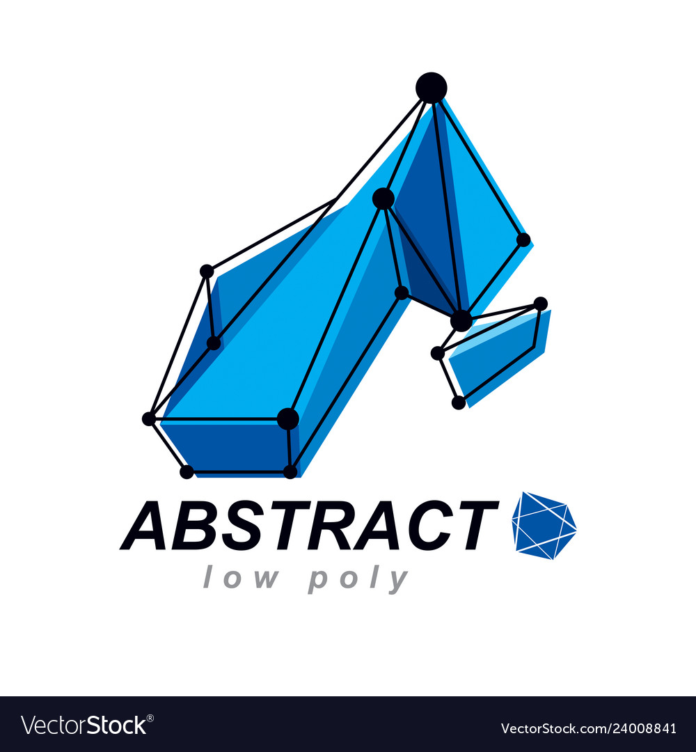 D Origami Abstract Mesh Object Design Royalty Free Vector