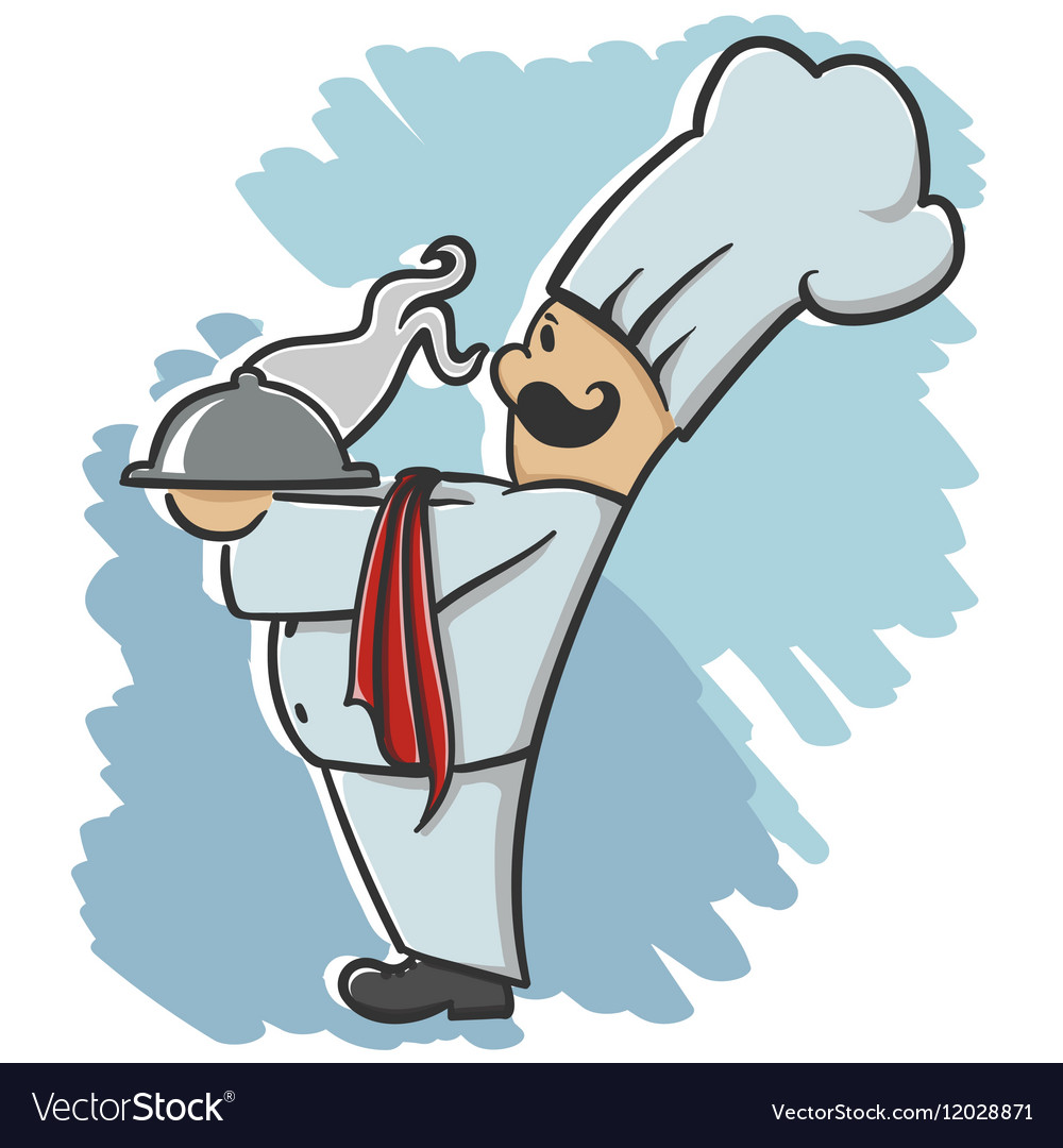 Chef Serving The Dish Royalty Free Vector Image