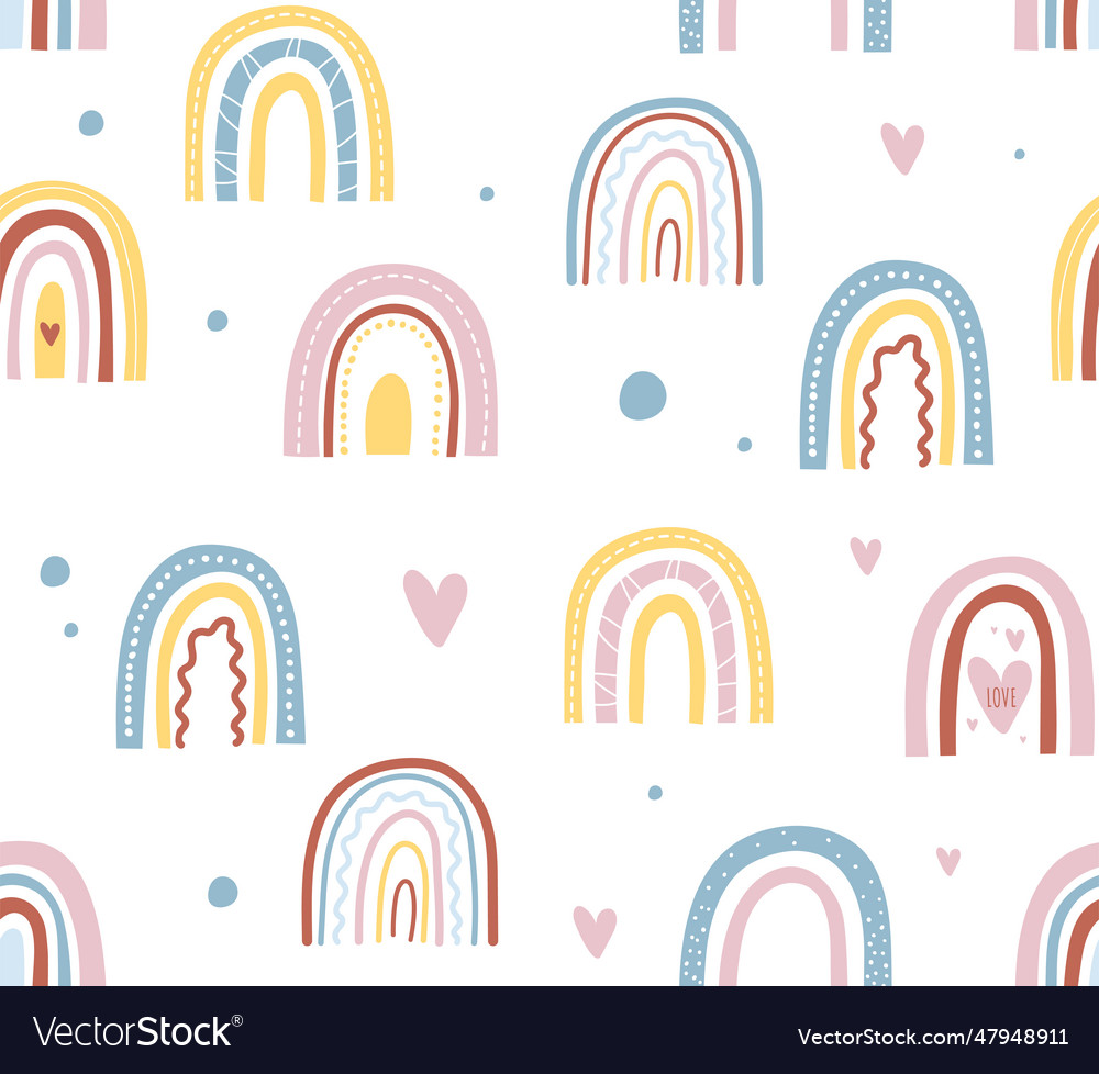 Seamless Pattern With Rainbow Royalty Free Vector Image