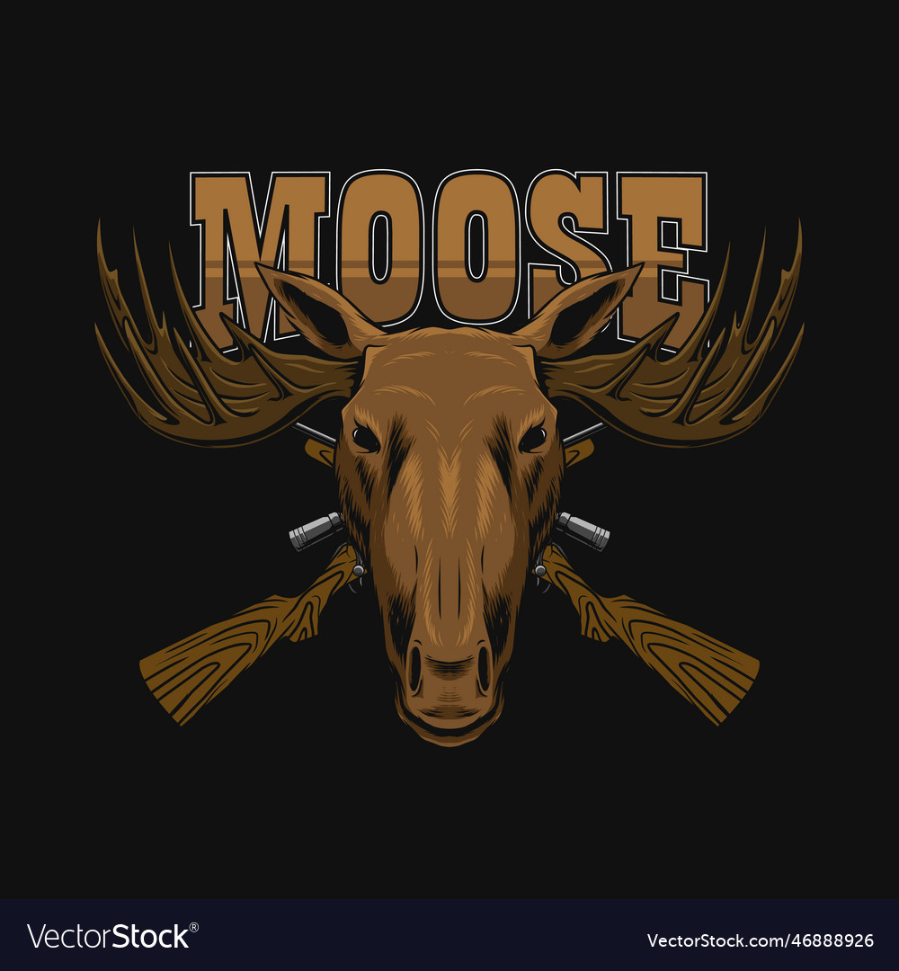 Moose Hunting Royalty Free Vector Image Vectorstock