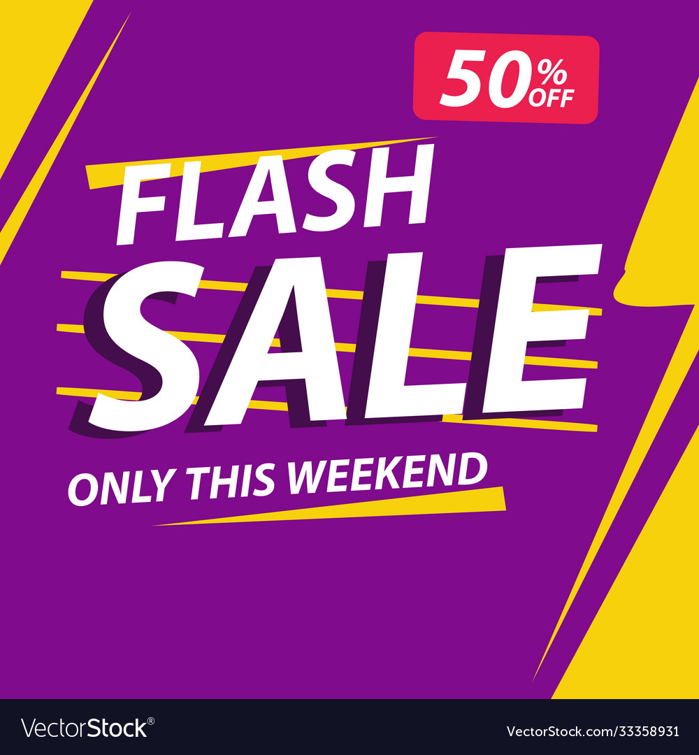 Flash Sale Discount Banner Template Promotion Vector Image