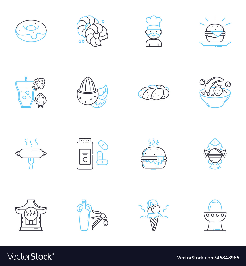 Bread Store Linear Icons Set Bakery Loaves Vector Image