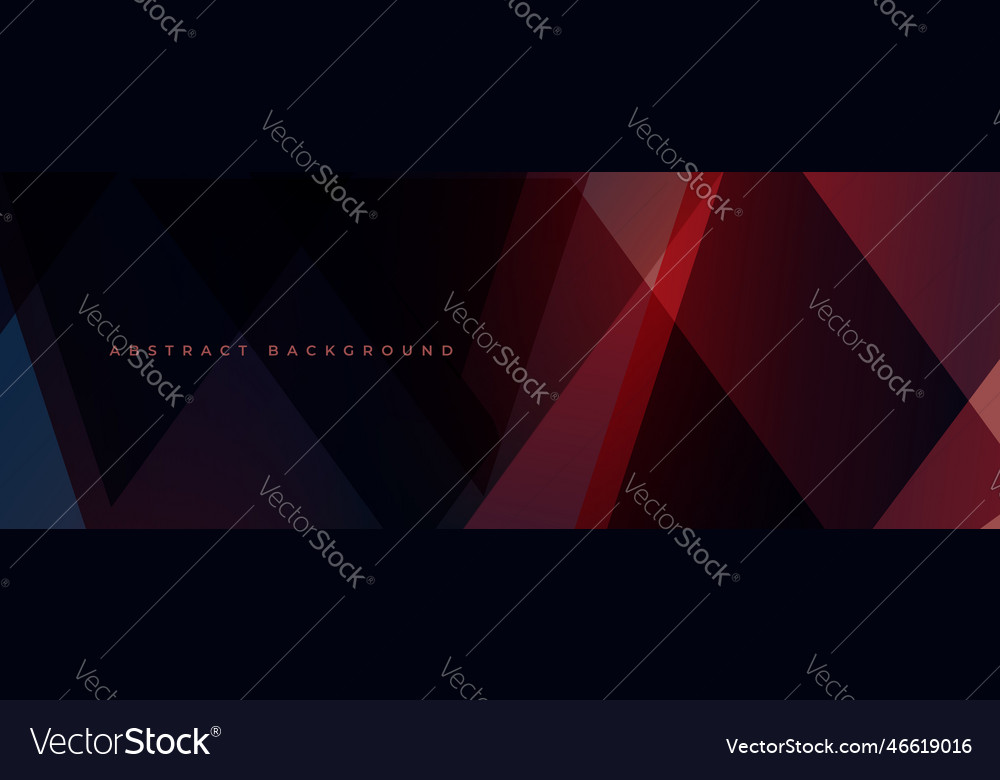 Dark Modern Abstract Wide Banner With Geometric Vector Image