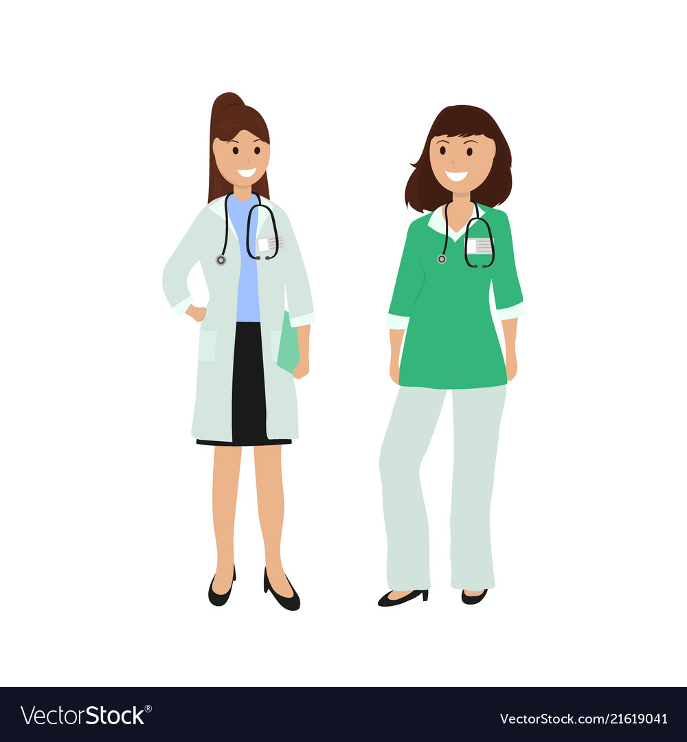 Group Of Women Doctors Royalty Free Vector Image