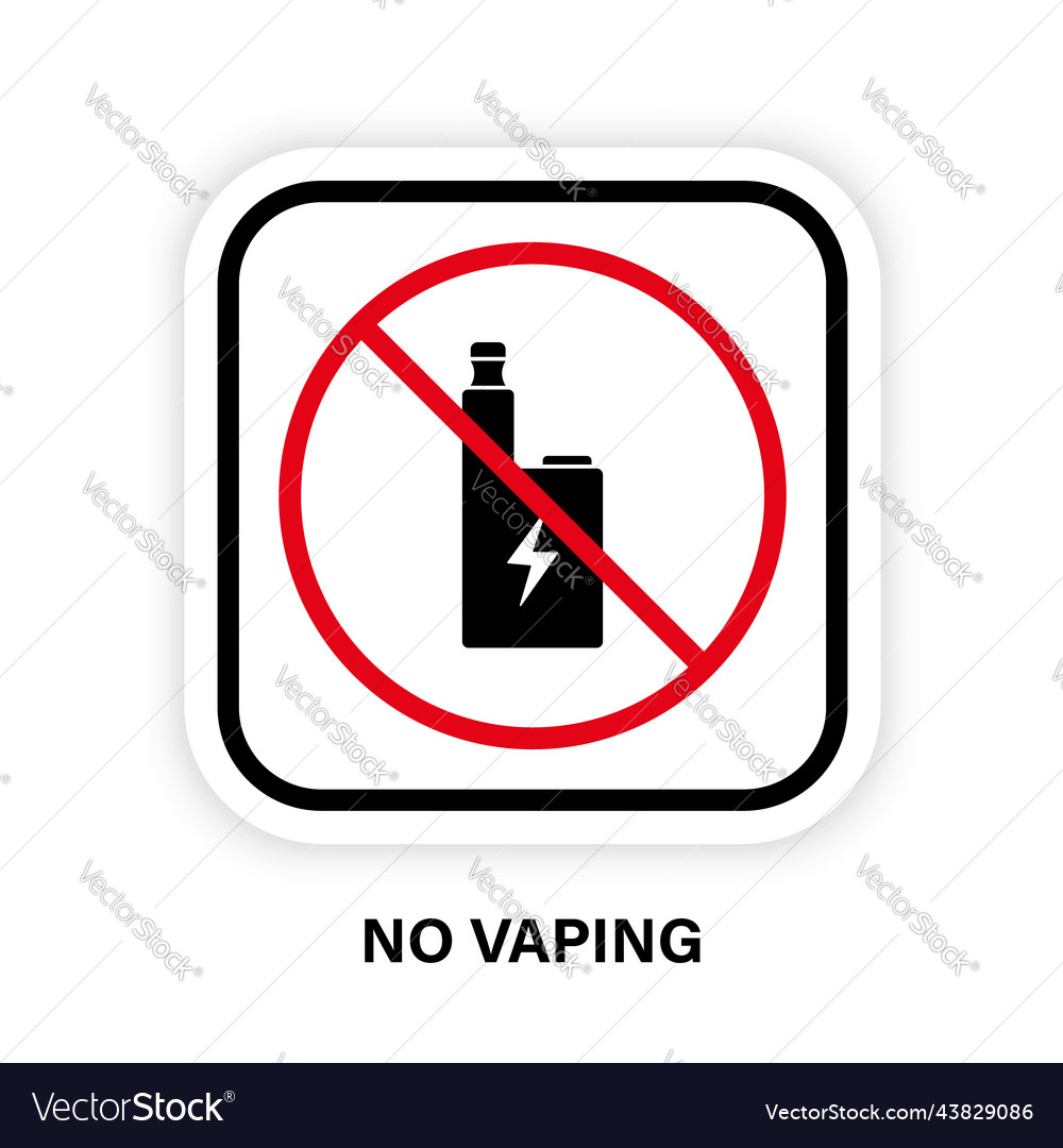 Forbidden Electronic Cigarette Black Silhouette Vector Image