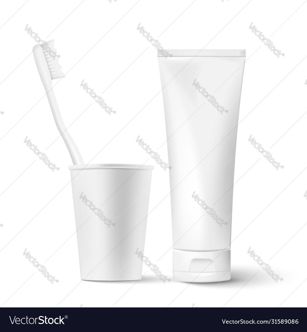 Realistic Pair Toothbrushes In A Glass Royalty Free Vector