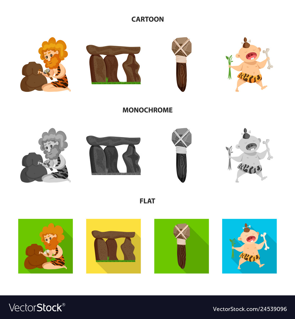 Design Of Evolution And Prehistory Logo Royalty Free Vector