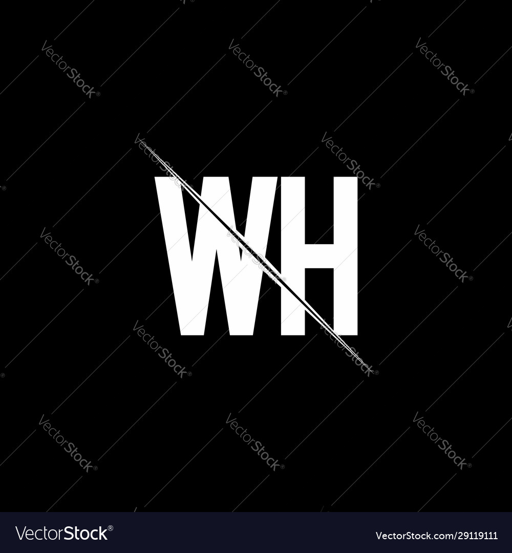 Wh Logo Monogram With Slash Style Design Template Vector Image