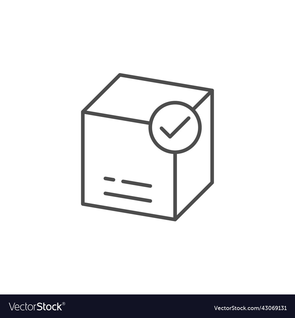 Delivered Parcel Box Line Icon Linear Style Sign Vector Image