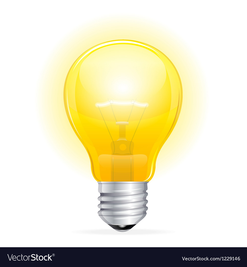 Light Bulb Isolated On White Royalty Free Vector Image