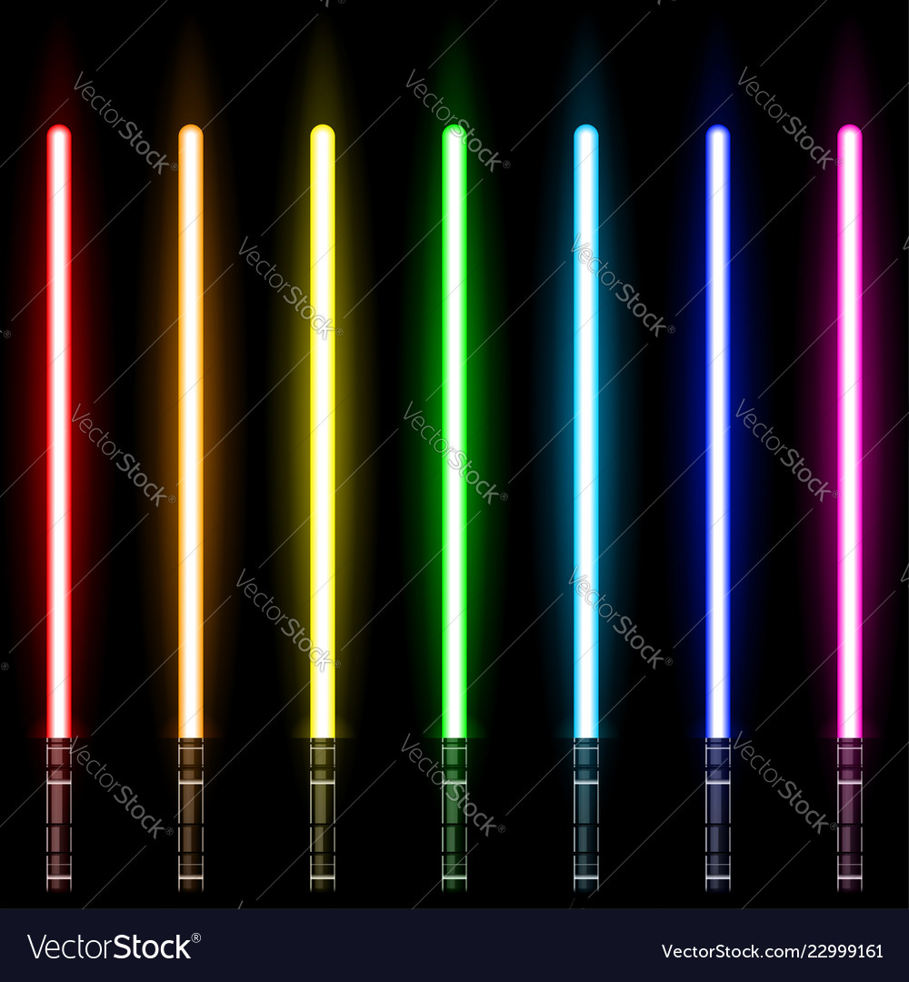 Lightsaber Light Swords Set Colourful Lasers Vector Image