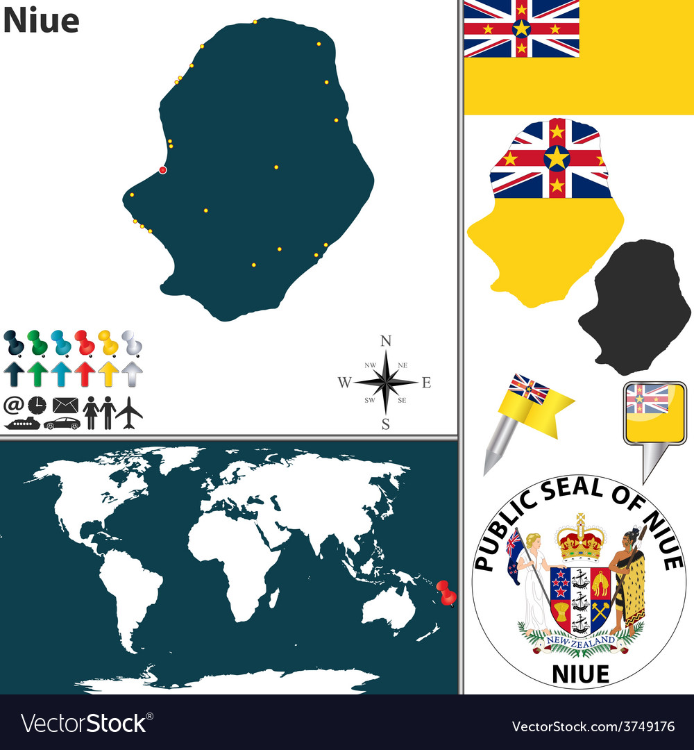 Niue World Map Royalty Free Vector Image VectorStock