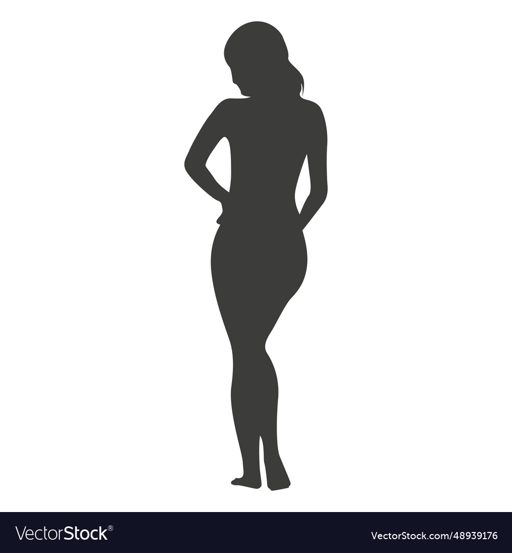 Nude Girl Silhouette In Gray Royalty Free Vector Image