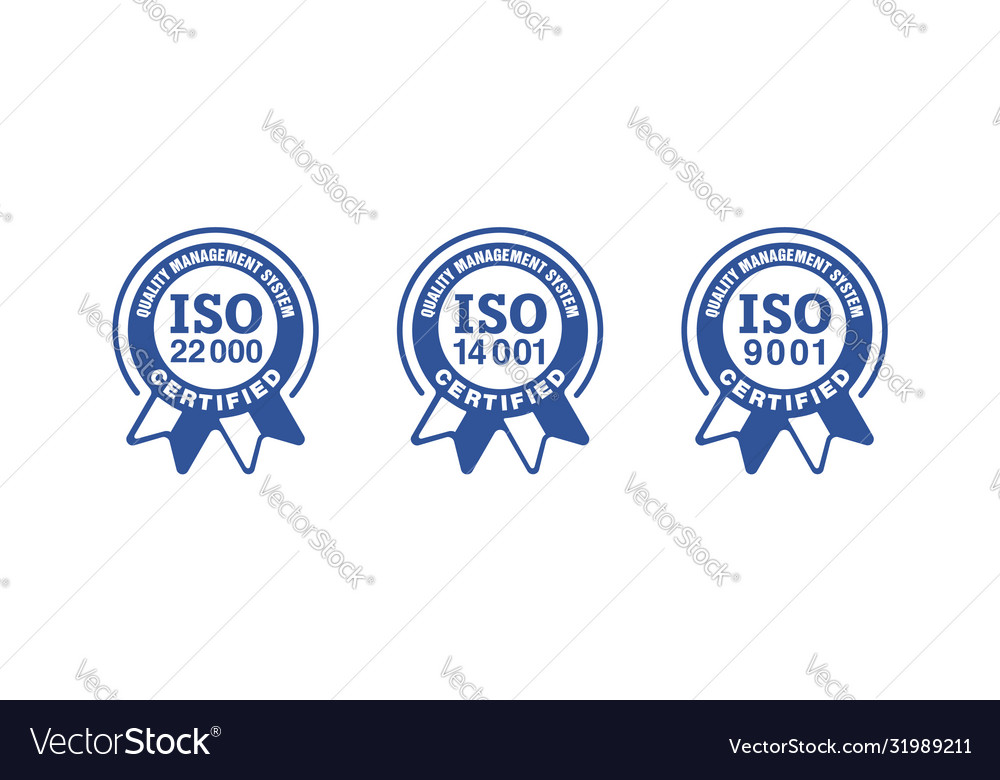 Iso Certified Stamps Collection Royalty Free Vector Image