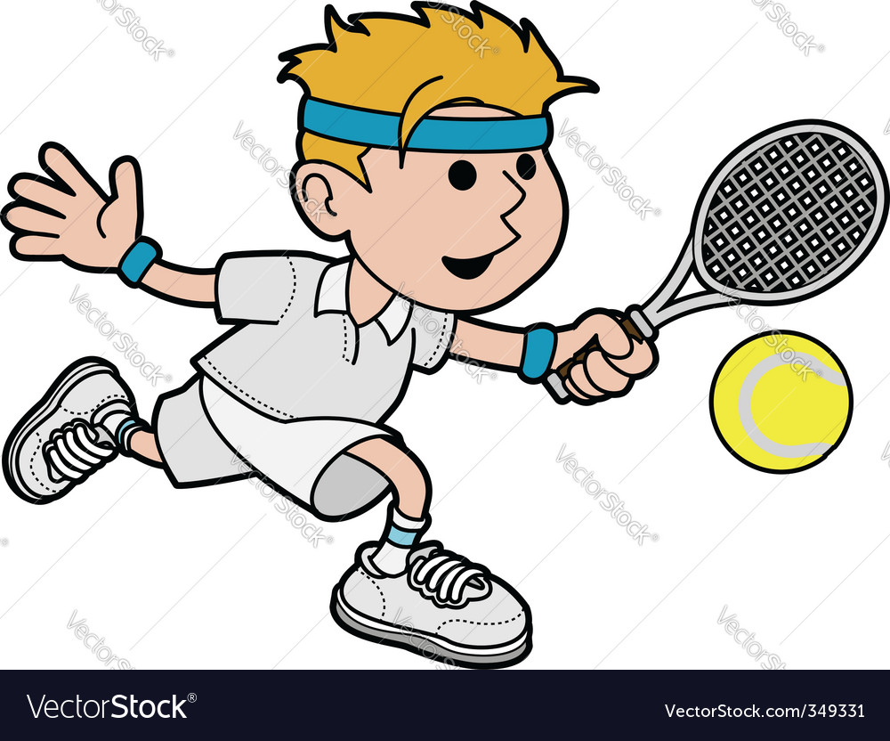 Male Tennis Player Royalty Free Vector Image VectorStock