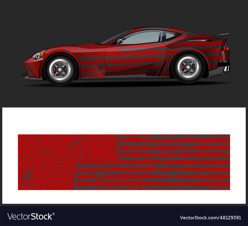 American Flag Car Wrap Design Graphics Royalty Free Vector