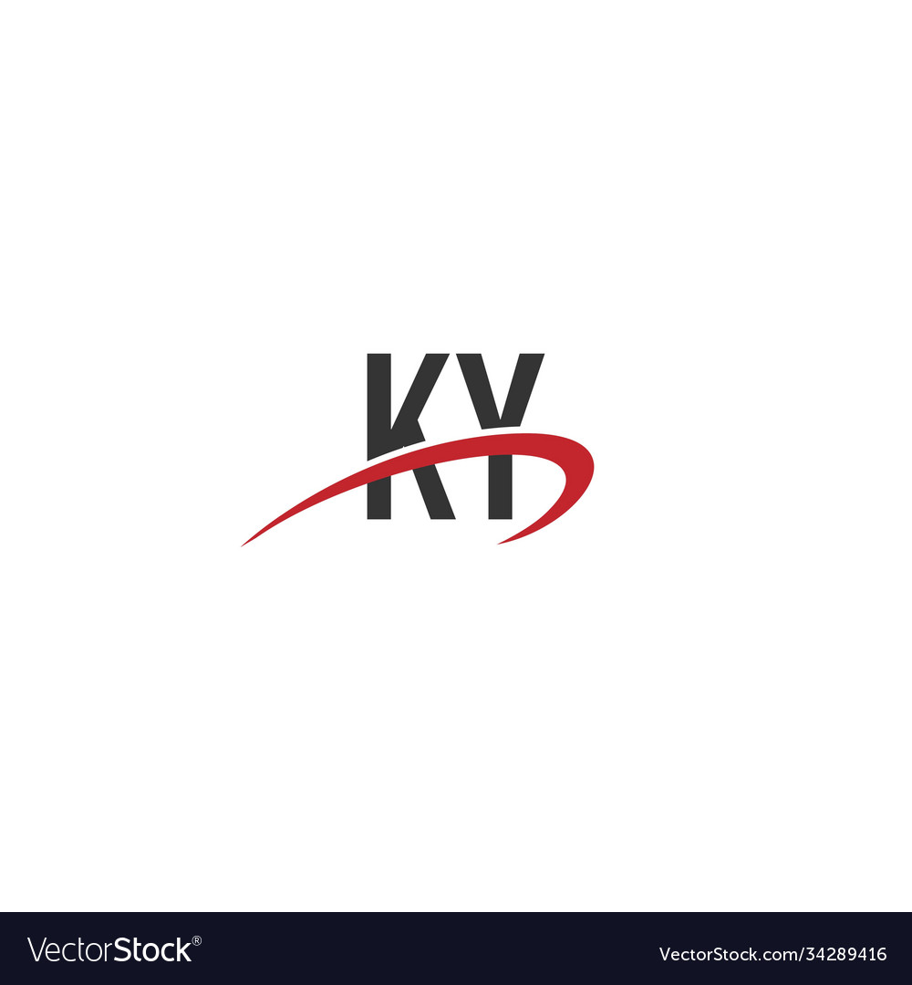 Initial Letter Ky Linked Swoosh Monogram Logo Vector Image