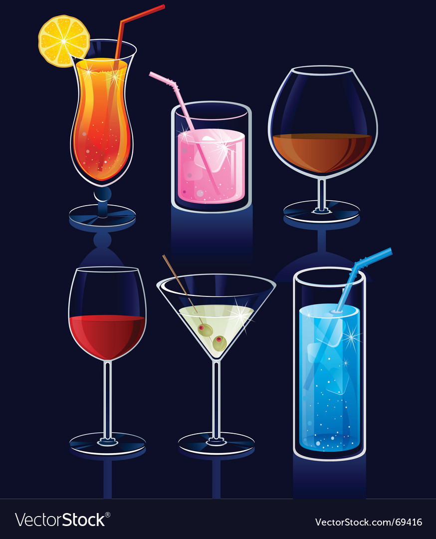 Set Of Cocktails Royalty Free Vector Image Vectorstock