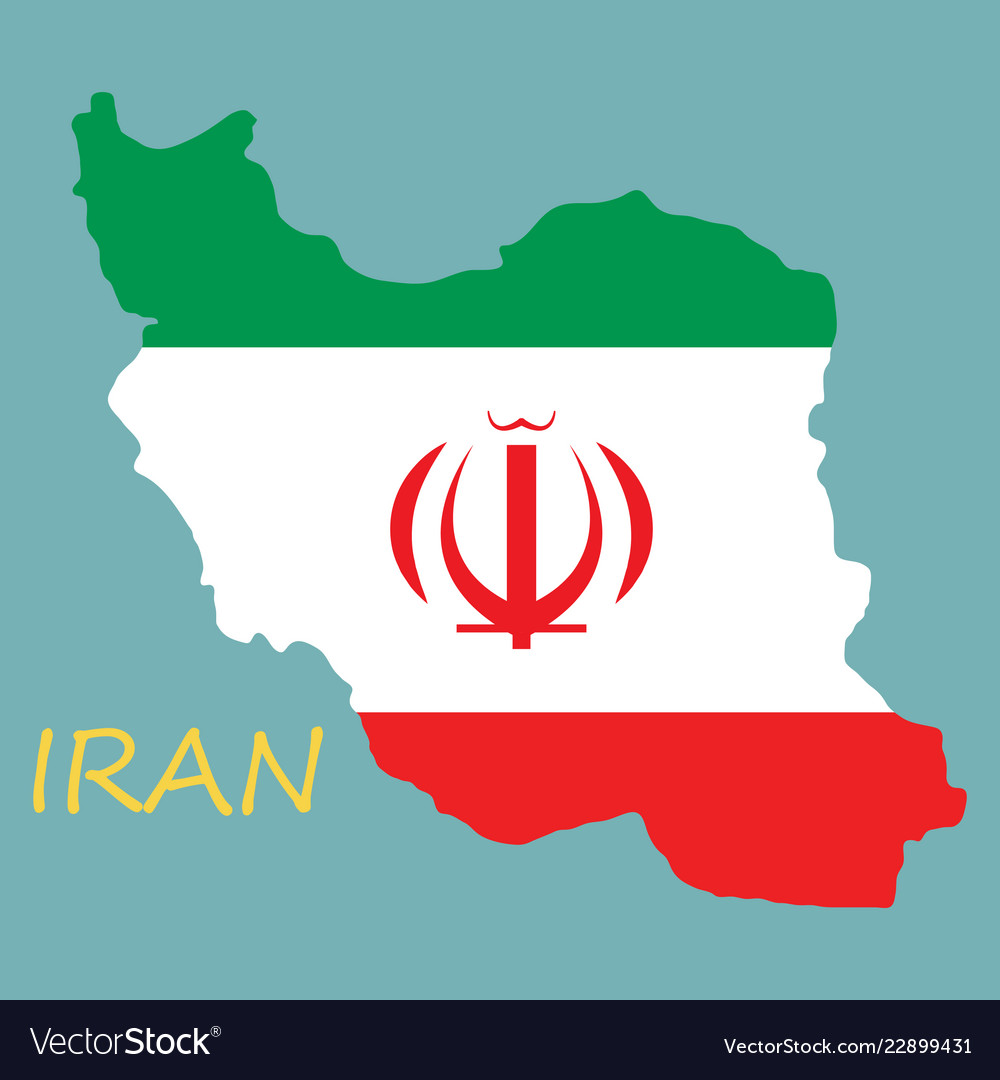 Iran Republic Flag Map Royalty Free Vector Image