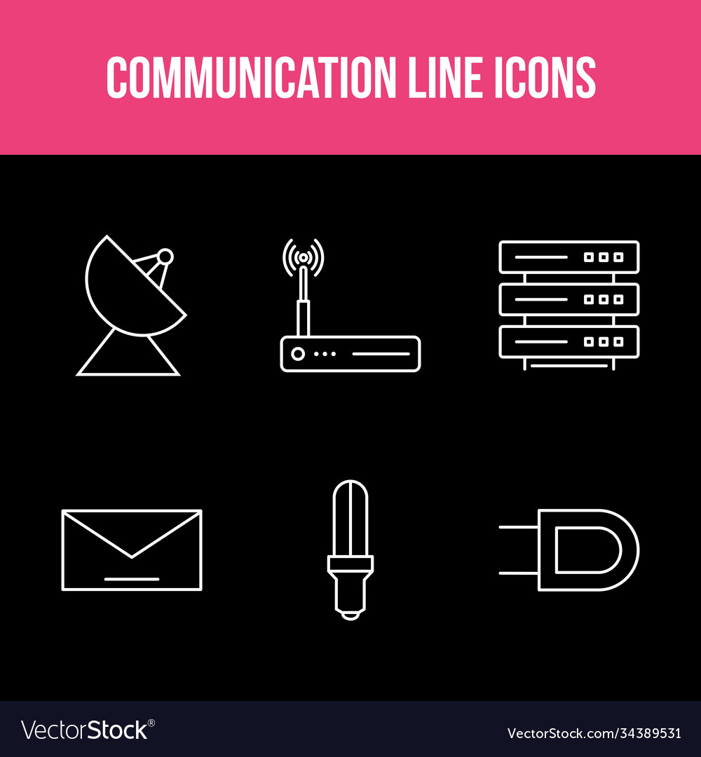 Unique Communication Line Icon Set Royalty Free Vector Image