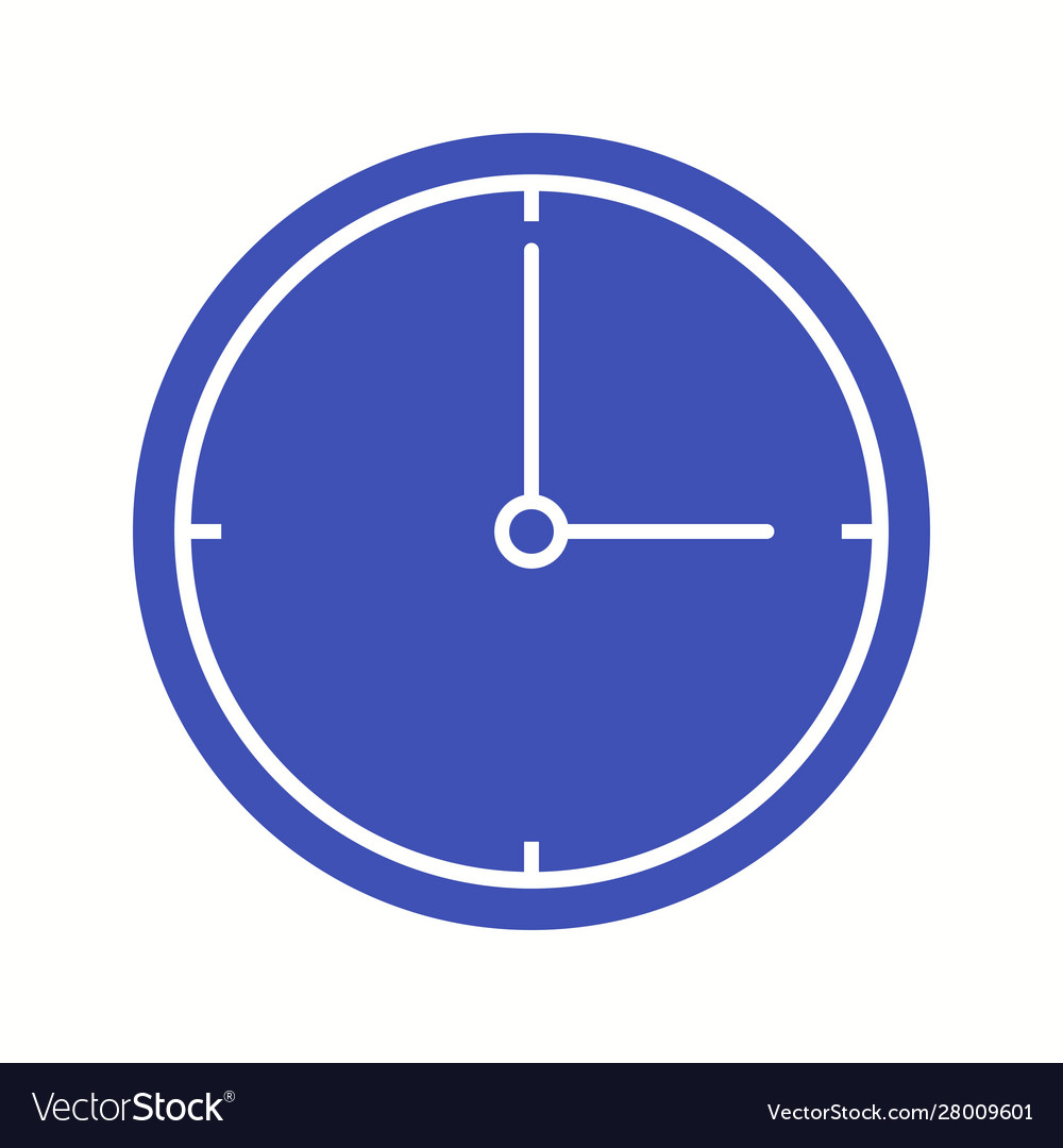 Beautiful Clock Glyph Icon Royalty Free Vector Image