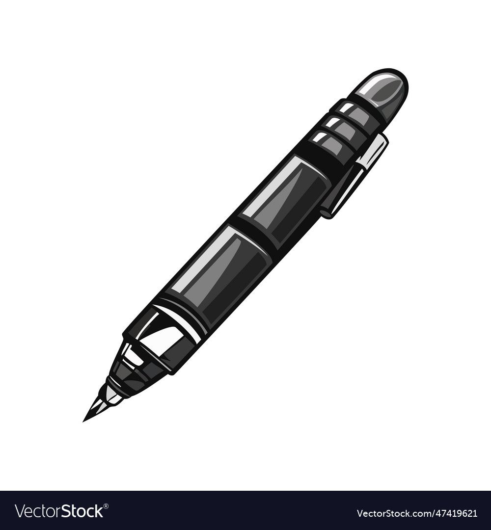 Metallic Pen Creates Sharp Signature Royalty Free Vector