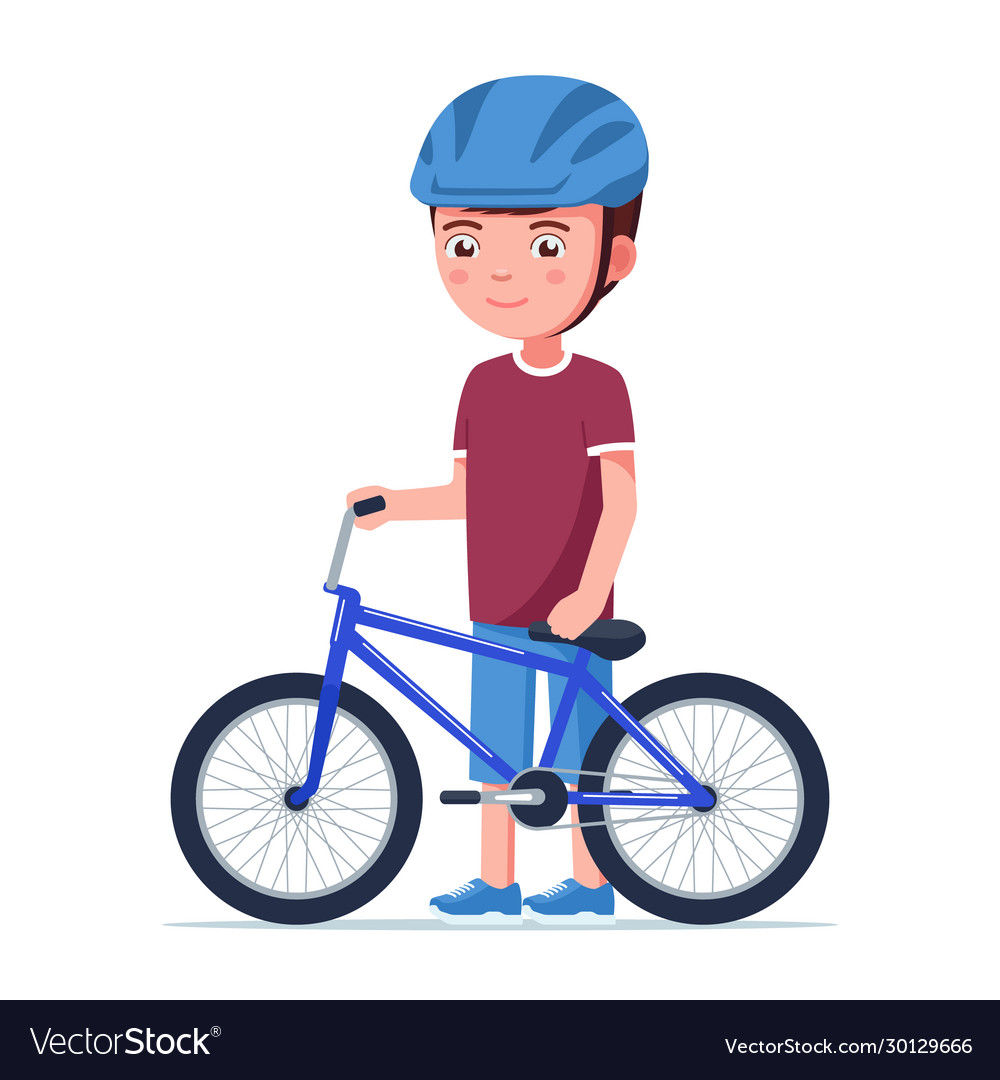 Boy Stands With A Bmx Bike Royalty Free Vector Image